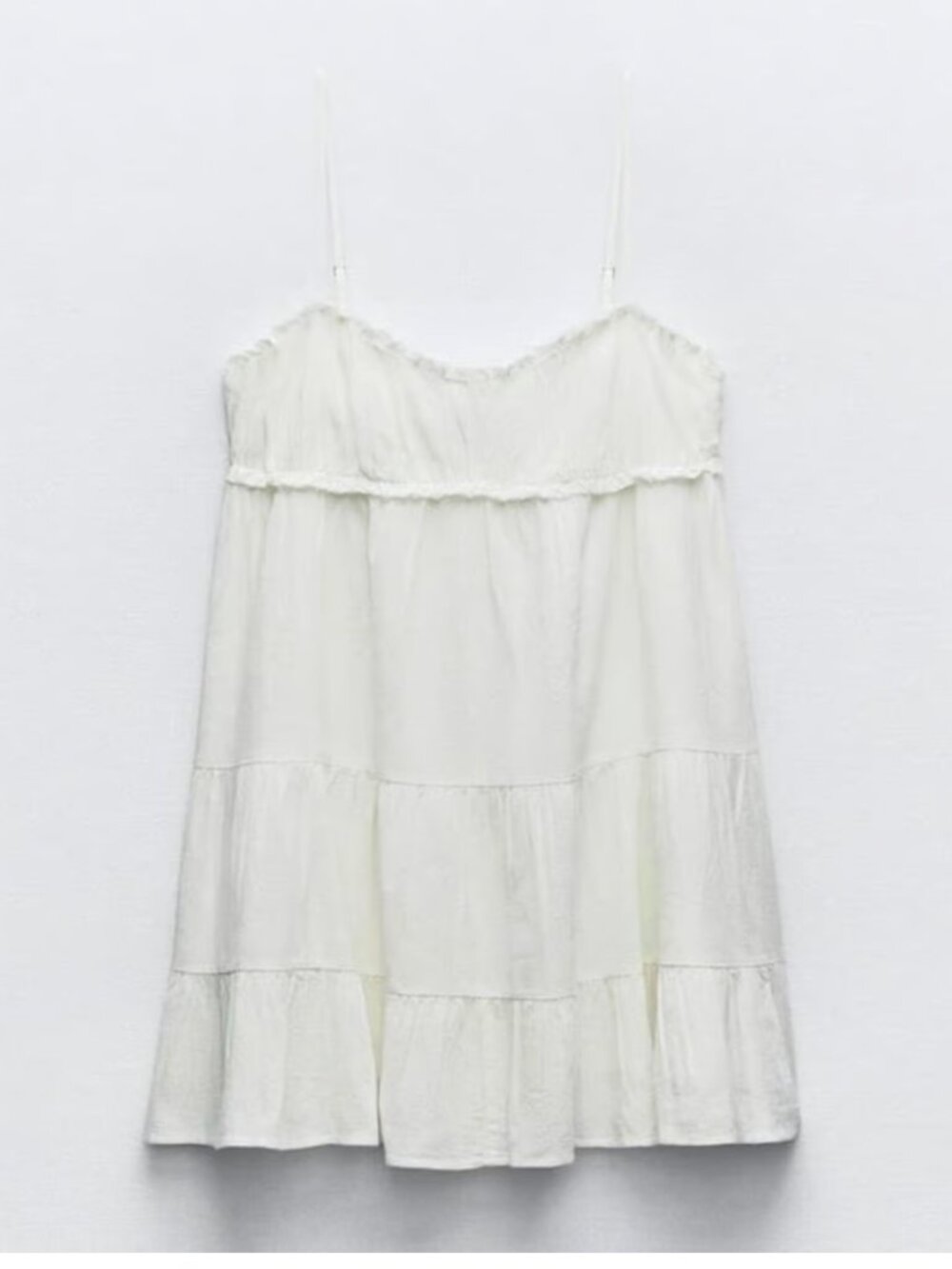 NWT Zara White Ruffled Mini Dress